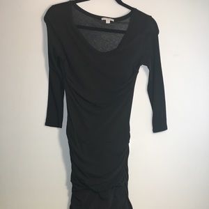 James Perse Ruched Casual MIDI Dress